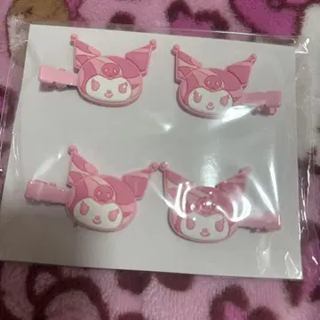핑크색 캐릭터 헤어 클립 4개 세트 쿠로미 앞머리 클립 Rady
