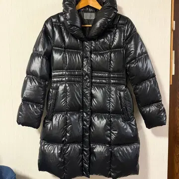 CP CUBE 블랙 롱 다운 자켓 LL