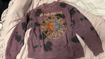 구제 맨투맨 퍼플 빈티지 타이다이 패턴