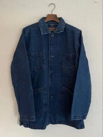 90's 데님 커버올 안감 부착 플란넬 빈티지