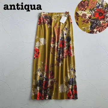 새상품 안티카 antiqua 앤티크 꽃무늬 롱 스커트 플레어
