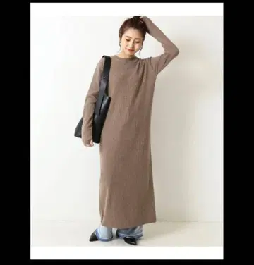 리브 니트 원피스 Spick & Span 스픽 앤 스팬 베이지