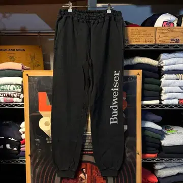 기업 로고 90s 빈티지 Budwriser 스웨트 팬츠 블랙