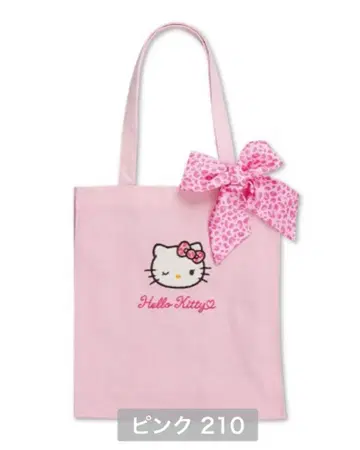 새상품 헬로키티 토트백 핑크 리본 포함 레오파드 무늬 아베일
