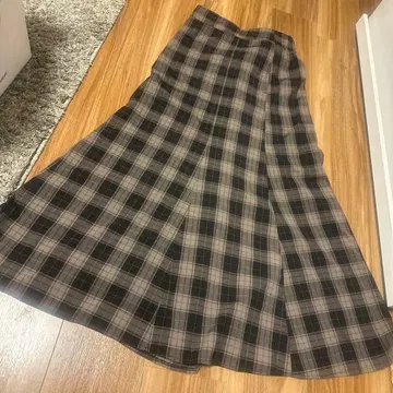 GLOBAL WORK 체크 무늬 플레어 스커트 M