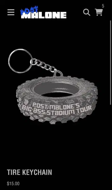 포스트 말론 타이어 키체인 Big Ass Stadium Tour