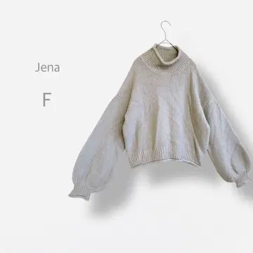 [ Jena ] 하이넥 두꺼운 니트 볼륨 소매 워셔블 크롭 기장 워셔블