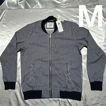 ikka 스트라이프 블루종 M 사이즈 네이비/화이트