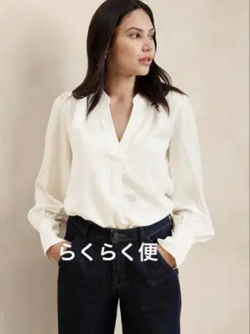 크레이프 볼륨 슬리브 블라우스 바나나 리퍼블릭