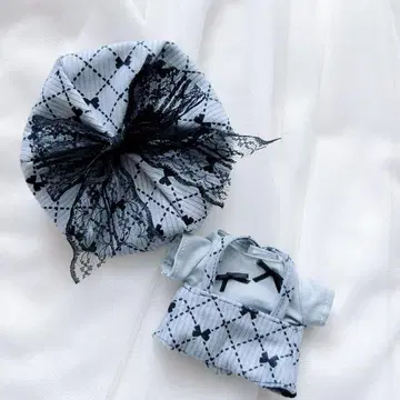 누이복 하피누이 치비누이 치비스트 의류 리본 코디 블루 그레이 베레모