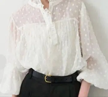 SLOBE IENA 슬로브 이에나 플라워 자카드 프릴 블라우스