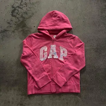 GAP 지퍼 후드티 핑크 스팽글 y2k 헤이세이 갸루 크롭 기장