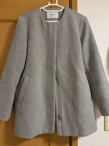 오파크 클립 울 캐시미어 MIX 미디 기장 노카라 코트