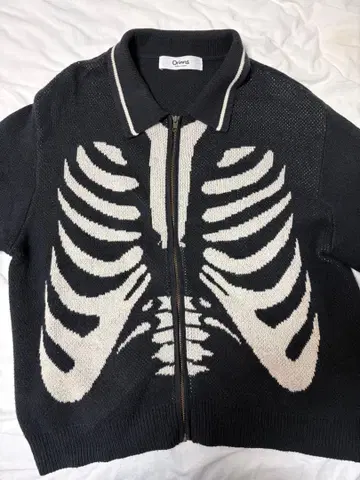 Oriens 스켈레톤 패턴 지퍼 가디건