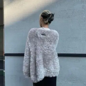 MELT THE LADY basic shaggy cardigan 그레이