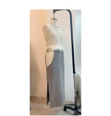 울 혼방 타이트 스커트 S 사이즈 그레이