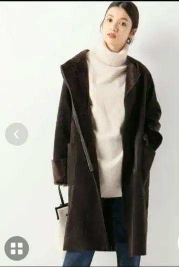 저널 스탠다드 29700엔 완판 보아 무스탕 코트 다크 브라운