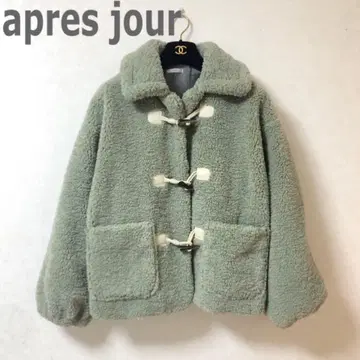 apres jour 보아 더플 코트 프리 사이즈 모스그린