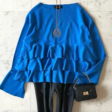 정가 51만 새상품급 드로어 티어드 크루넥 니트 M 로얄 블루