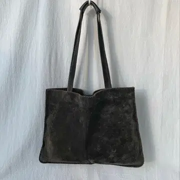 에스프리 블랙 가죽 토트백 스웨이드 토트백