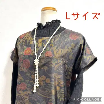 기모노 리메이크 No.3170 L 사이즈 오시마 명주 프렌치 슬리브 튜닉