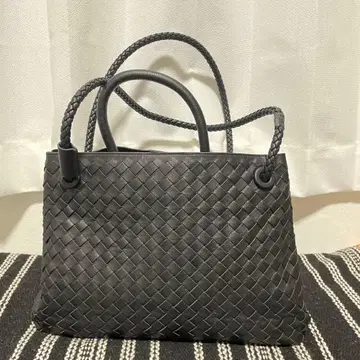 양가죽 가죽 블랙 뜨개질 토트백