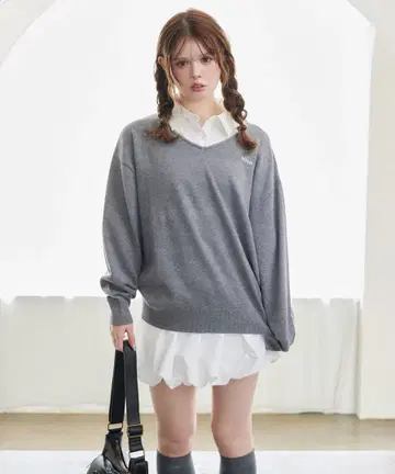 nice claup 셔츠 도킹 니트