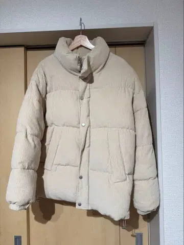 ZARA 코듀로이 다운 자켓 베이지