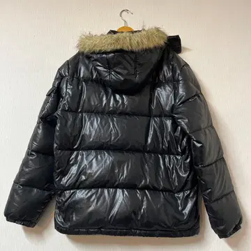 후드 퍼 포함 다운 자켓 사이즈 L 블랙 샤이니 Y2K 오니