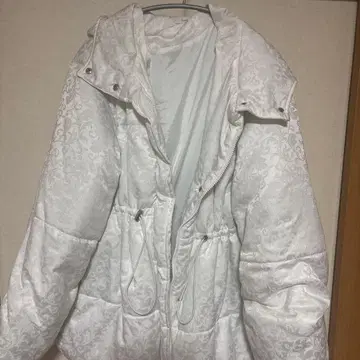 자카드 미들 기장 에코 다운 자켓