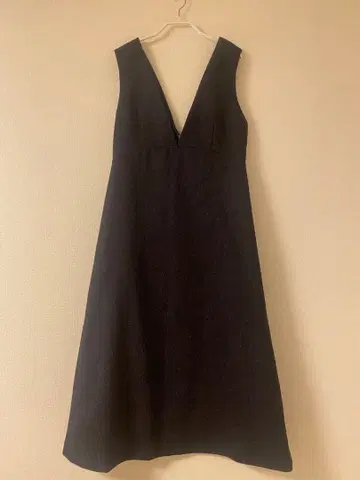 블랙 슬리브리스 롱 원피스