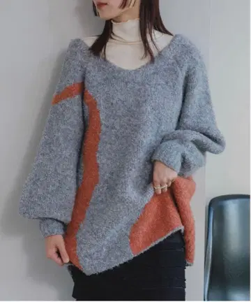 Kastane 부클 리버서블 니트 그레이