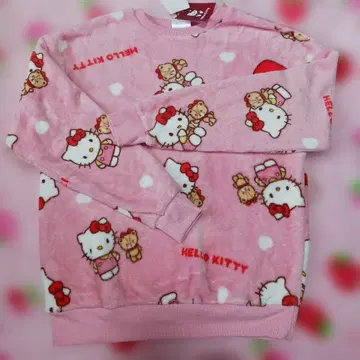 헬로키티 프리 스트레이너 복슬복슬 핑크