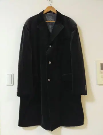 3L 사이즈 롱 기장 벨벳 체스터 코트