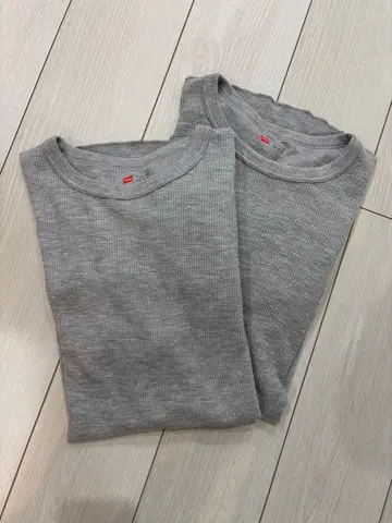 Hanes HM4-Q501 L/S 써멀 크루넥 T셔츠 2장