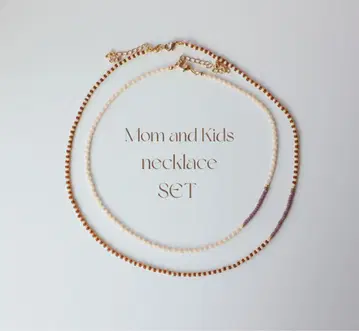 [ 모녀 목걸이 세트 ] 비즈 목걸이, 키즈 액세서리, 모녀 코디