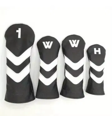 골프 헤드커버 4개 세트 블랙 화이트 V V DR용 FW용 UT용