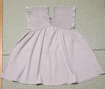 스트레치 베이지 슬리브리스 상의 M