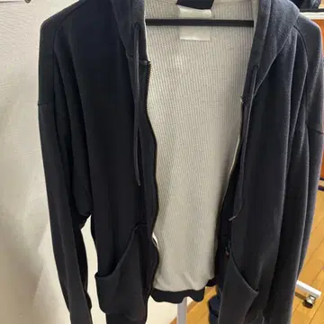 Dickies 다크 그레이 풀 집업 후드티 안감 써멀