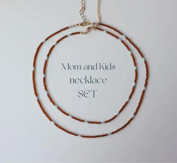 [ 부모자식 목걸이 세트 ] 비즈 목걸이, 키즈 액세서리, 부모자식 코디