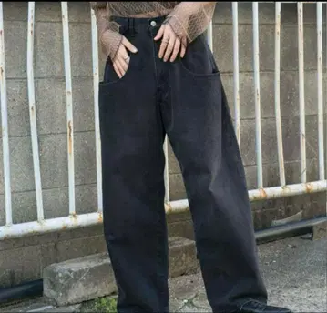 KBF 빅 포켓 데님 블랙 와이드 실루엣