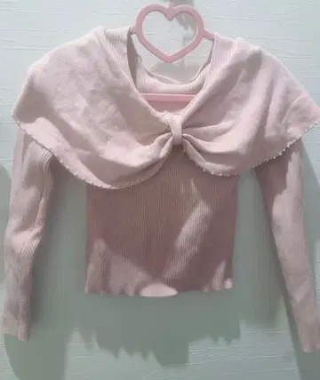 핑크 리브 니트 긴팔