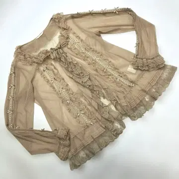 [ 시착만 한 상품 ] 핑크하우스 베이지 럭셔리 오버 블라우스