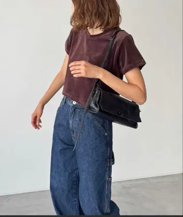 CANAL JEAN El mar 레 가죽 숄더백