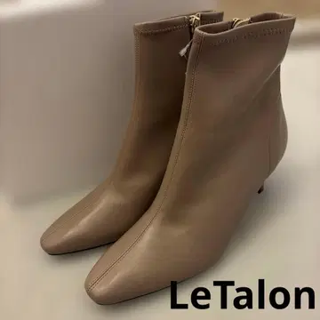 르타론 프렌치 스퀘어 숏부츠 6cm 힐 베이지 미사용 새상품