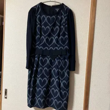 M'S GRACY 네이비 하트 무늬 원피스 38