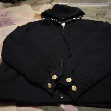 핑크하우스 잉게보그 블랙 퀼팅 블루종 후드 부착 리버서블