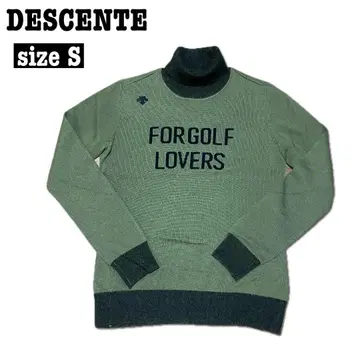 새상품급 데상트 DESCENTE 터틀넥 니트 카키 S