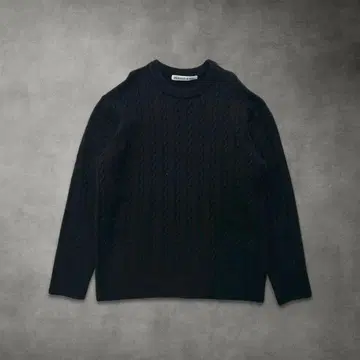 블랙 니트 스웨터 케이블 디자인 한국 스트릿 FREE