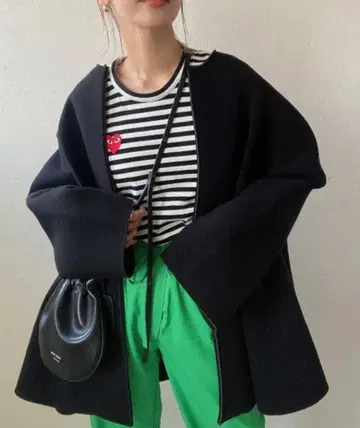 본딩 미들 코트 블랙